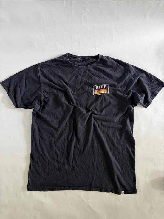 Reef Other - Reef Men's Navy Short Sleeve Tee with Multicolor Chest Patch